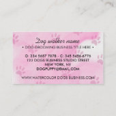 ピンクウォーターカラー犬シンプルトリマーペットシッターの足 名刺 (裏面)
