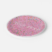 ピンクウォーターカラー紙吹雪デコールカスタム ペーパープレート (アングル)