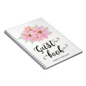ピンクウォーターカラー結婚チューリップズゲストブック ノートブック (右側)