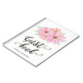 ピンクウォーターカラー結婚チューリップズゲストブック ノートブック (左側)