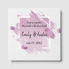 ピンクウォーターカラー結婚抽象芸術ズゲストブック ゲストブック