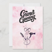 ピンクウォーターカラー美しいサロングランドオープニング 招待状 (正面)