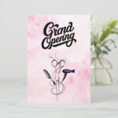 ピンクウォーターカラー美しいサロングランドオープニング 招待状 (スタンド正面)