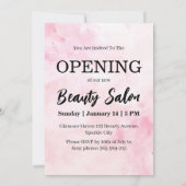 ピンクウォーターカラー美しいサロングランドオープニング 招待状 (裏面)