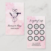 ピンクウォーターカラー美しいサロン ロイヤリティカード (正面/裏面)