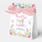 ピンクウォーターカラー蝶フローラ誕生日 フェイバーボックス (正面サイド)