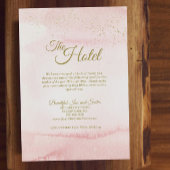 ピンクウォーターカラー金ゴールドタイプホテルエンクロージャカード エンクロージャーカード