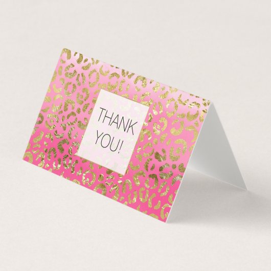 ピンクウォーターカラー金ゴールドヒョウありがとう (正面)