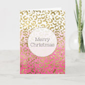 ピンクウォーターカラー金ゴールドヒョウ カード (正面)