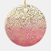 ピンクウォーターカラー金ゴールドヒョウ セラミックオーナメント (裏面)