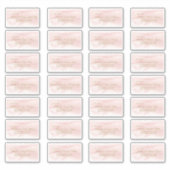 ピンクウォーターカラー金ゴールド型ゲスト住所 シール (正面)