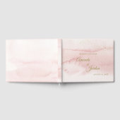 ピンクウォーターカラー金ゴールド結婚タイプズゲストブック ゲストブック (全面)