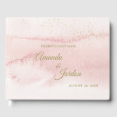 ピンクウォーターカラー金ゴールド結婚タイプズゲストブック ゲストブック (正面)