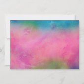 ピンクウォーターカラー40歳誕生日パーティの招待状 招待状 (裏面)