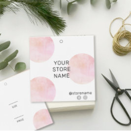 ピンクウォーターガーリーカラースクエアブティックプライスラベル