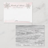 ピンクウォーターコロスノーフレークスベビーシャワーアドバイスカード エンクロージャーカード (正面/裏面)