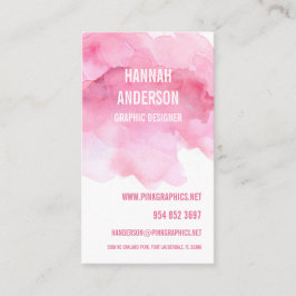 ピンクウォーターシンプルカラー名刺 名刺