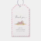 ピンクウォーターストライプのカラー ギフトタグ (正面)