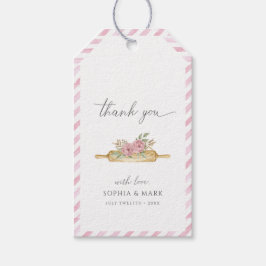 ピンクウォーターストライプのカラー ギフトタグ