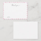 ピンクウォーターストライプのカラー ノートカード (正面/裏面)