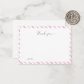 ピンクウォーターストライプのカラー ノートカード (正面/裏面インサイチュ)