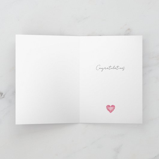 ピンクウォーターハートジェム氏&ミセスおめでとう カード (内部)