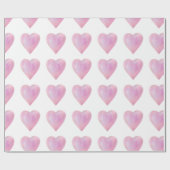 ピンクウォーターハートベビーガールベビーシャワー ラッピングペーパー (フラット)