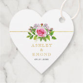 ピンクウォーターバラフローラ結婚ズサンキュー フェイバータグ (裏面)