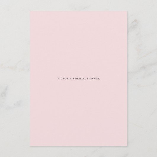 ピンクウォーターバラブライダルシャワービンゴゲーム エンクロージャーカード (裏面)