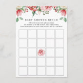 ピンクウォーターバラベビーシャワービンゴゲームカード エンクロージャーカード (正面)