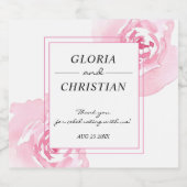 ピンクウォーターバラ結婚ズ スパークリングワインラベル (シングルラベル)