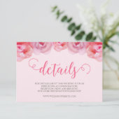 ピンクウォーターバラ結婚フローラの詳細 エンクロージャーカード (スタンド正面)