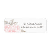 ピンクウォーターバラ結婚差出人住所 ラベル (正面)