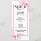 ピンクウォーターバラ結婚式 プログラムフラットカード プログラム (裏面)