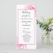 ピンクウォーターバラ結婚式 プログラムフラットカード プログラム (スタンド正面)