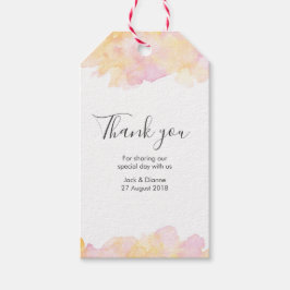 ピンクウォーターパーソナライズされたカラーサンキューメッセージカード ギフトタグ