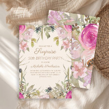 ピンクウォーターフローラサプライズ50誕生日