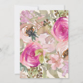 ピンクウォーターフローラサプライズ70誕生日 招待状 (裏面)