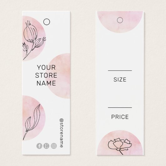 ピンクウォーターフローラソーシャルメディつるア価格ラベル (正面&裏面)