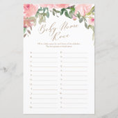 ピンクウォーターフローラベビー名レースゲーム (正面)