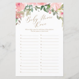 ピンクウォーターフローラベビー名レースゲーム