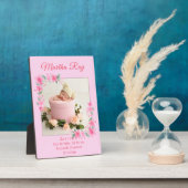 ピンクウォーターフローラ新生児ガールフォトプラーク フォトプラーク (側面)