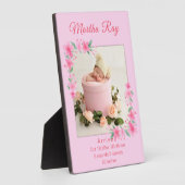 ピンクウォーターフローラ新生児ガールフォトプラーク フォトプラーク (側面)