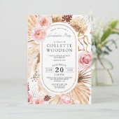 ピンクウォーターフローラ植物卒業パーティー 招待状 (スタンド正面)