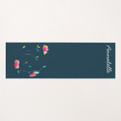 ピンクウォーターフローラ鮮やか名エネルギアート ヨガマット (正面(横))