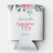 ピンクウォーターフローラ50thバースデーパーティーのお願い 缶クーラー (裏面)