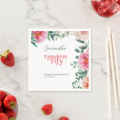 ピンクウォーターフローラ50thバースデーパーティー スタンダードカクテルナプキン (インサイチュ)