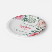 ピンクウォーターフローラ50thバースデーパーティー ペーパープレート (アングル)