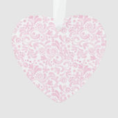 ピンクウォーターベビー名誕生日付甘いハート オーナメント (裏面)