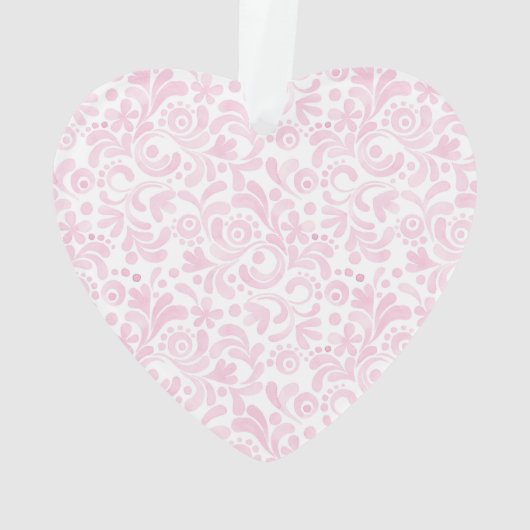 ピンクウォーターベビー名誕生日付甘いハート オーナメント (裏面)